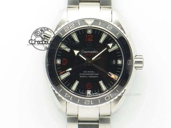 0213 HighPerformance Seamaster Planet Ocean GMT 600M Blue Dial SS On Blue Rubber Strap A 8278